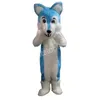 Disfraz de mascota zorro lobo azul de alta calidad, trajes de personaje de dibujos animados de Navidad y Halloween, traje, folletos publicitarios, ropa