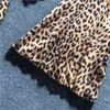 Kvinnors sömnkläder Silk Kimono Robe Bathrobe Women Bridesmaid Robes Sexig Leopard Print Satin Ladies Dressing Clows Home Clothes