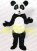 Mascot boneca traje branco preto panda urso bearcat catbear ailuropus mascote traje com sorriso rosto bonito mascotte adulte de pelúcia no.170 grátis