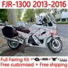 OEM Fairings dla Yamaha FJR-1300 FJR 1300 A CC FJR1300A 2001-2016 LAT MOTO Body 38no.100 FJR1300 13 14 15 16 FJR-1300A 2013 2014 2016 2016 Zestaw pełny Bułkawek White