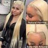 28 30 Inch 13x4 Straight 613 Blonde Human Hair Wigs Bone Straight Synthetic Lace Frontal Wig For Black/White Women