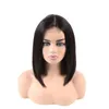 Perruque Bob Lace Front Wig brésilienne naturelle, cheveux humains, 2x6, soyeux et lisses, produits vierges indiens péruviens, Ruyibeauty, couleur naturelle, 10-14 pouces