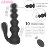 Anal Vibrating Beads Vibrator Männliches Prostata-Massagegerät, sexy Spielzeug für Männer, Schwule, Uni-Buttplug, Erwachsener Buttplug