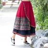 Skirts Women Ethnic Skirt Female Autumn Mexico Style Hippie Original Boho Long For Patchwork Embroidery Midi 30868