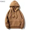 FGKKS Men Hoodies Sweatshirts Autumn Winter Woollen Fashion Solid Color Mens Hoodies Male Casual Big Pocket Sweatshirts 201201