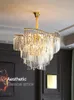 Lampes suspendues lustre en cristal moderne pour salon chambre à manger cuisine maison or suspendu lampe à LED décoration de luxe éclairage pendant