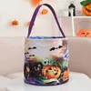 MOQ 20 PCS Halloween Glow Panier Citrouille Sac Avec Des Accessoires De Lumière Emballage Cadeau 9.4x9.4inch Enfants Poignée Bonbons Sacs Ghost Festival portable seau décoration