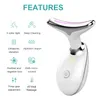 Neck Face Beauty Device LED Pon Therapy Skin Tighten Reduce Double Chin Anti Wrinkle Remove Lifting Massager Care Tools 220428