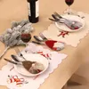 Schwedisch Weihnachtsmann Gnome Tabelle Tasche Gabel Messer Besteckhalter Silbe