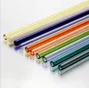 20cm Reusable Eco Borosilicate Glass Drinking Straws Clear Colored Bent Straight Milk Cocktail Straw High temperature resistance 0324