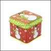Prezent Wrap Christmas Cartoon Candy Box Mini Biżuteria Biskwit Cookie Herbata Schowek Rok Party Supplies Kids Favors Drop Dostawa 2021 E