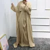 Ropa étnica Kaftan Abaya Dubai Turquía Islam Arabic Muslim Sets Rata Longue Kimono Ensemble Femme Musulmane Abayas para mujeres Caftan Maroc