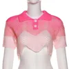 Duas peças vestido sexy malha polo colheita camisetas topslim hip saia 2 pcs mulheres terno verão crochê irregular minissaia roupas senhoras roupas 220527