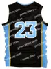 Le basket-ball universitaire porte le navire de nous Michael MJ # 23 Jersey de basket-ball pour hommes tous cousus en noir blanc taille s-3xl maillots de qualité supérieure