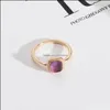 Кольцо с пасьянсом Мини -квадратные каменные кольца lapis lazi amethysts rose quartz fashion inner dia 17mm Gold Band Eweer Carshop2006 DH9SG