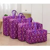 4pcs Cute Purple Pattern Closet Organizer Quilt Blanket Clothing Storage Bag Quality Ox Storage Container With Zipper XL L M Y200714