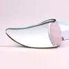 Uso doméstico Logo de beleza Custom Crystal Rose Quartz Face Roller Metal Guasha Ferramentas 2 em 1 Rasper corporal Massageador de aço inoxidável Gua Sha