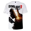 Camisetas masculinas Luz morrendo 2 3d impressão primavera verão masculino masculino de rua de rua