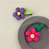 Barrette à fleurs en tissu fait à la main, clip latéral, couleur bonbon, petites fleurs, frange, accessoires pour cheveux coréens, couvre-chef, printemps