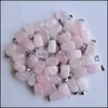 Charms Jewelry Findings Components Trendy Assorted Natural Stone Mixed Irregar Shape Rose Quartz Pendants Je Dhrfv