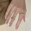 Anello aperto in ziron con goccia in metallo dal design coreano per le donne Moda colore oro Anelli per dita per dita Gioielli Regali