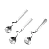 100pcs NEW Tea Coffee Honey Drink Adorable Stainless Steel Curved Twisted Handle Spoon U handled V Handle Jam Spoons