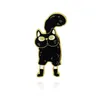 Black White Cat Series Brosch Angry Angel Wings Puss In Boots Cat Animal Emalj Pin Clothes Lapel Badge Jewelry Gift for Kids4468651