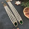 Pendant Necklaces Elegant Green Charm Necklace Romantic Pearl Choker Double-Layer Free-Pendant