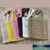 여자 패션 상위 판매자 메쉬 중공 짠 대용량 쇼핑백 삼각형 패턴 밀짚 토트 가방 가방 6 색