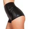 Women's Shorts Plus Size Women High Waist Faux Leather Sexy Slim Solid Black Summer Short Pants Casual Fashion Elastic Push Up PU