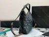 12A Upgrade Mirror Quality Designer Maxi Hobo Bag Womens Luxurys Handväskor äkta läder quiltad Tote Purse Black Shoulder Bag