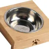 Pet Food Water Feeding Bowl dla psów Koty Naturalne Bambusowe Stent Single / Double Stołowe Bilans Środowiska S19 20 220323