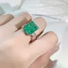 Heren diamanten ringen mode dames grote groene edelsteen ring sieraden gouden bruiloft verlovingsring voor vrouwen
