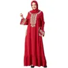 Ethnic Clothing Abaya Muslim Fashion Plus Size Women's Embroidered Large Hem Long Skirt With Headscarf Islamic Dress