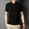 Polos masculinos highend marca paul tshirt de manga curta homens camisa pólo abelha 100% algodão lapela negócio coreano verão bordado roupas masculinas 230803