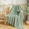 Coperte Coperta verde Solido cavo lavorato a maglia Tiro morbido e leggero in peluche tessuto decorativo per divano sedia divano