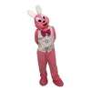 Boże Narodzenie Pink Rabbit Mascot Costumes Wysokiej jakości kreskówkowy strój postaci garnitur Halloween na świeżym powietrzu impreza dorośli unisex sukienka