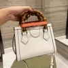 Designer Diana Bambus Griff Einkaufstasche 2021 Italien Marke Frauen Echtes Leder Mini Totes Handtaschen Frau Quadratische Umhängetasche Schulter Handtasche Lu