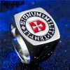 Roestvrijstalen herenringen Schotse Rite Masonic Regalia Knights Templar Armor Cross Rings Gegraveerde Militi Templi Signum voor Mannen Geschenken Sieraden