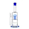 13.5-Inch Blue Mouthpiece Glass Bong with Tree to Honeycomb Percolator, 14mm Female Joint