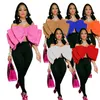 Elegant Women Butterfly Crop Tops 2022 Sexy Party Club Prom Even Letter Strapless Cape Style Croped Blouse Shirt Top