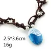 ペンダントネックレスクラシック編み革のロープ手作りの青い石のプリンセスネックレスキッズギフトジュエリーコスプレファンペンダントペンダントペンド216H