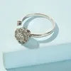 Роскошное хрустальное камень обручальное кольцо для женщин привлекательное вращение серебристого цвета сплав сплав металл Открытие ювелирных украшений