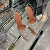 AMINA MUADD femmes chaussures habillées 7cm 10cm Begum bowknot papillon pompes talons hauts strass Transparent diamant sandales briller bout pointe fine sexy cristal d'été