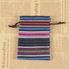 Confezione regalo 400 pezzi 10x14 cm Bunt Stripes Tribù tribale Coulisse Sacchetti per gioielli StcokGift