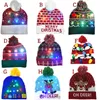 Nieuwjaar LED Gebreide kerstmuts Beanie verlichte verlichting warme hoed voor kinderen Volwassenen Nieuwjaar Kerstdecor SXJUN16