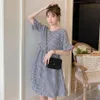 2021 Ny Brand Summer Maternity Dress Woman Casual Plaid Large Size Dresses Pregnant Woman Clothing MD02780266I