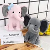 Elephant Plush Toys Baby Room Decorative Stuffed Dolls for Slepping 25cm Kawaii Animal Child Kids Plushiies Toy Pink Grey Doll 220425