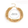 Layered Bead Chain Short Choker Necklace for Women Gold/Silver Color Big CCB Ball Necklace 2022 Fashion Jewelry Collar Gift