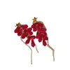 Brincos longos de lustre de lustre para mulheres Micro-Inclina de zircão de fada de borboleta Flor Pearl Breatringsdangle Farl22